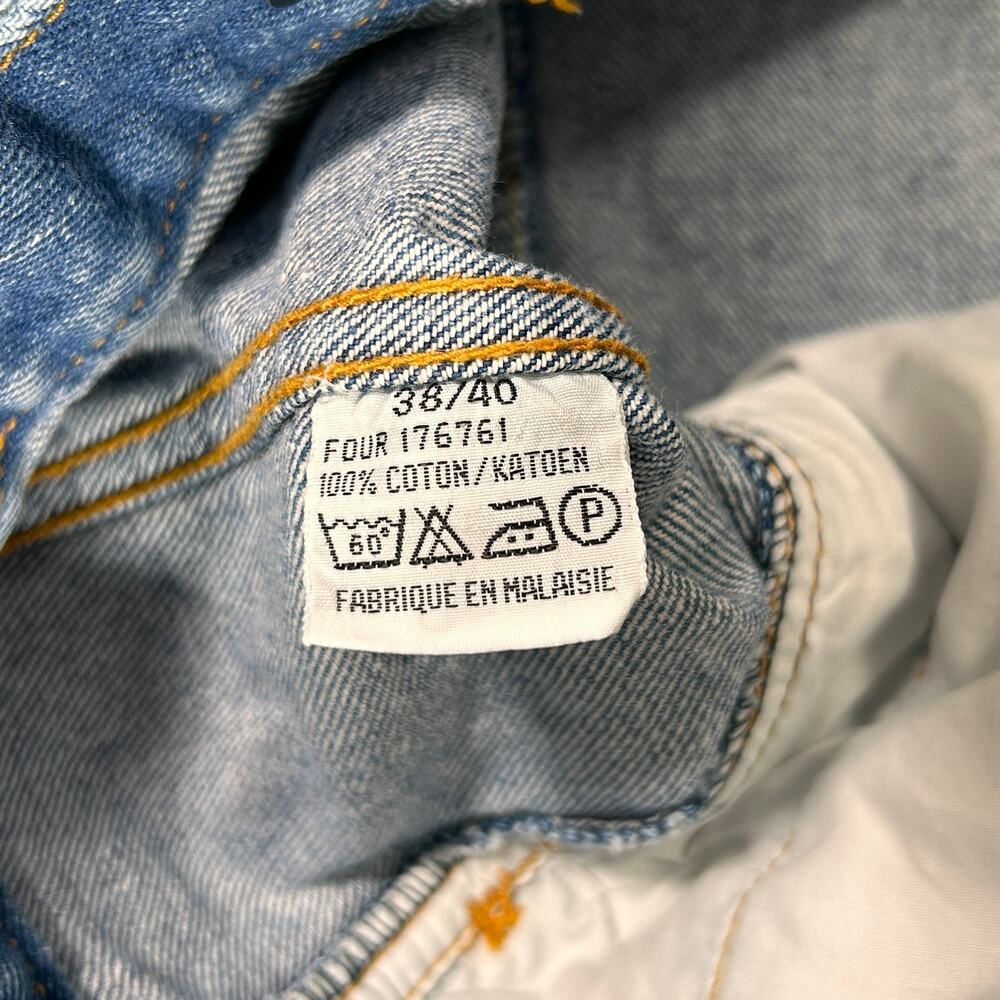 VTG Struggles blue denim streetwear retro trucker jacket mens Small (38/40) - Picture 4 of 8